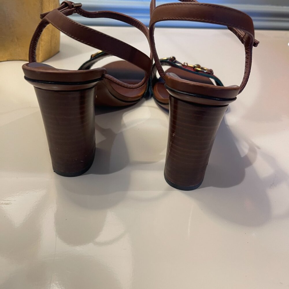 Gucci NS NYLON LIFFORD V.R.V / CUIR SANDALS 36 1/2 - Picture 9 of 16